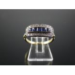 A Beautiful 18ct Gold 50pt Diamond & 1ct Sapphire Ring