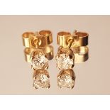 18kt Gold Solitary Earring Studs - 0.50ct Diamond (1.10grams)