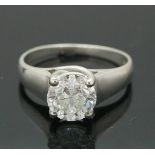 14Carat White Gold Diamond(1.58ct) Solitaire Ring (Size M)