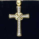 Boodles 18ct Yellow Gold 1.33ct Diamond Set Cross