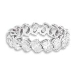 18carat White Gold Oval Cut Diamond(5.61ct) Full Eternity Ring (Size N) 5mm Wide