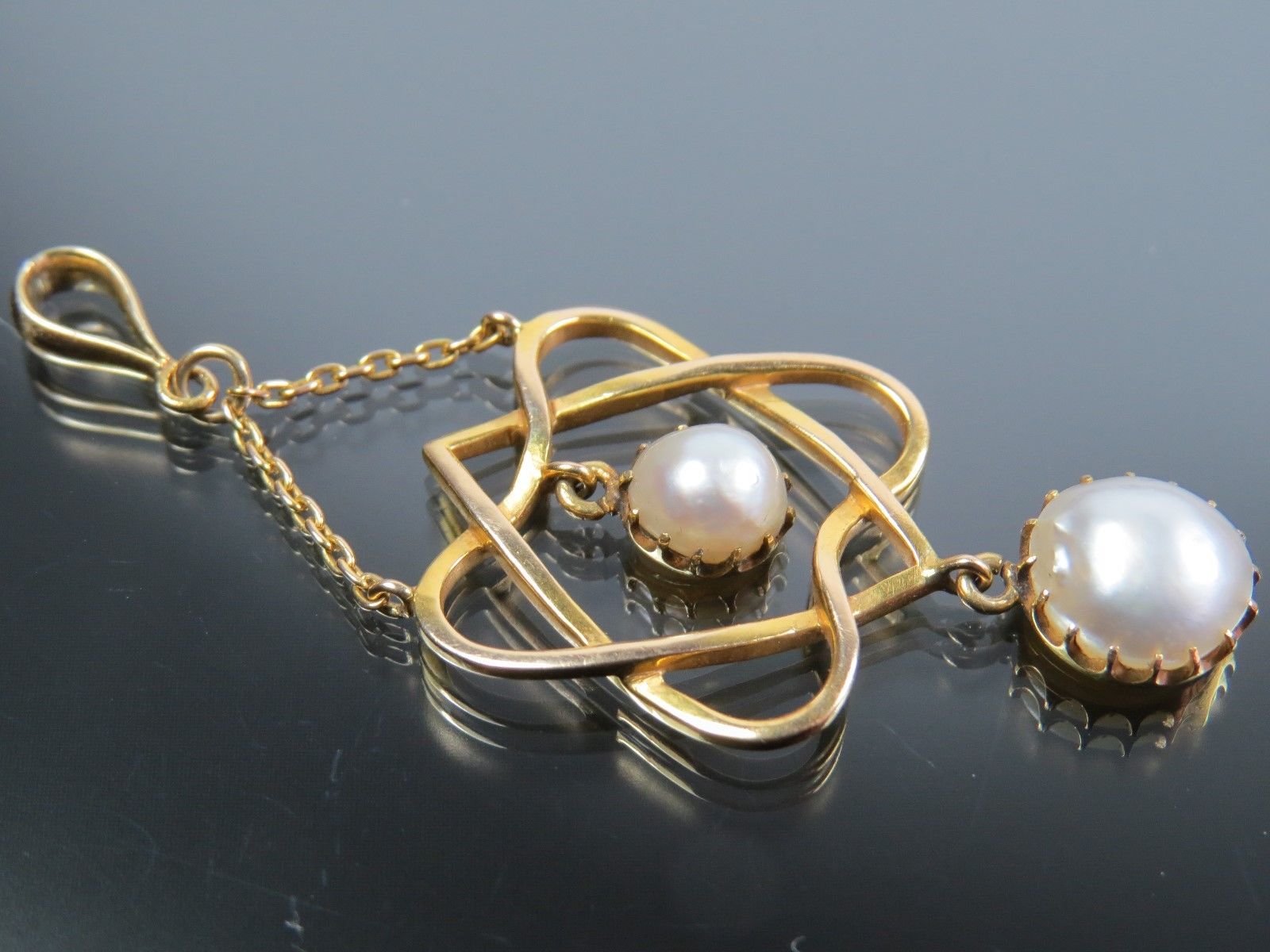 Antique Art Nouveau 15ct Gold & Pearl Pendant C.1900 - Image 5 of 7