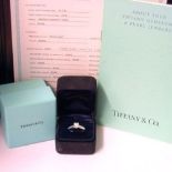 Platinum Certified Tiffany Lucida 0.53ct Diamond Solitaire Ring