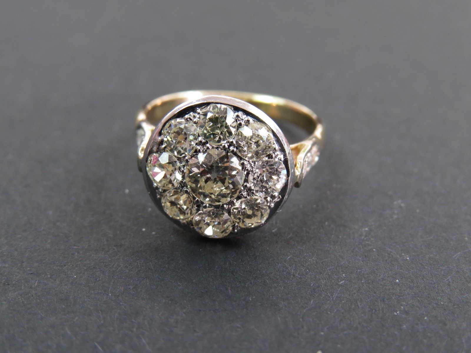 Withdrawn Lot Antique Edwardian 18ct Gold 1.3ct Diamond Cluster Ring C.1910 - Image 6 of 7
