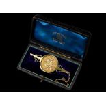 1882 Victorian Gold Sovereign Mounted Brooch