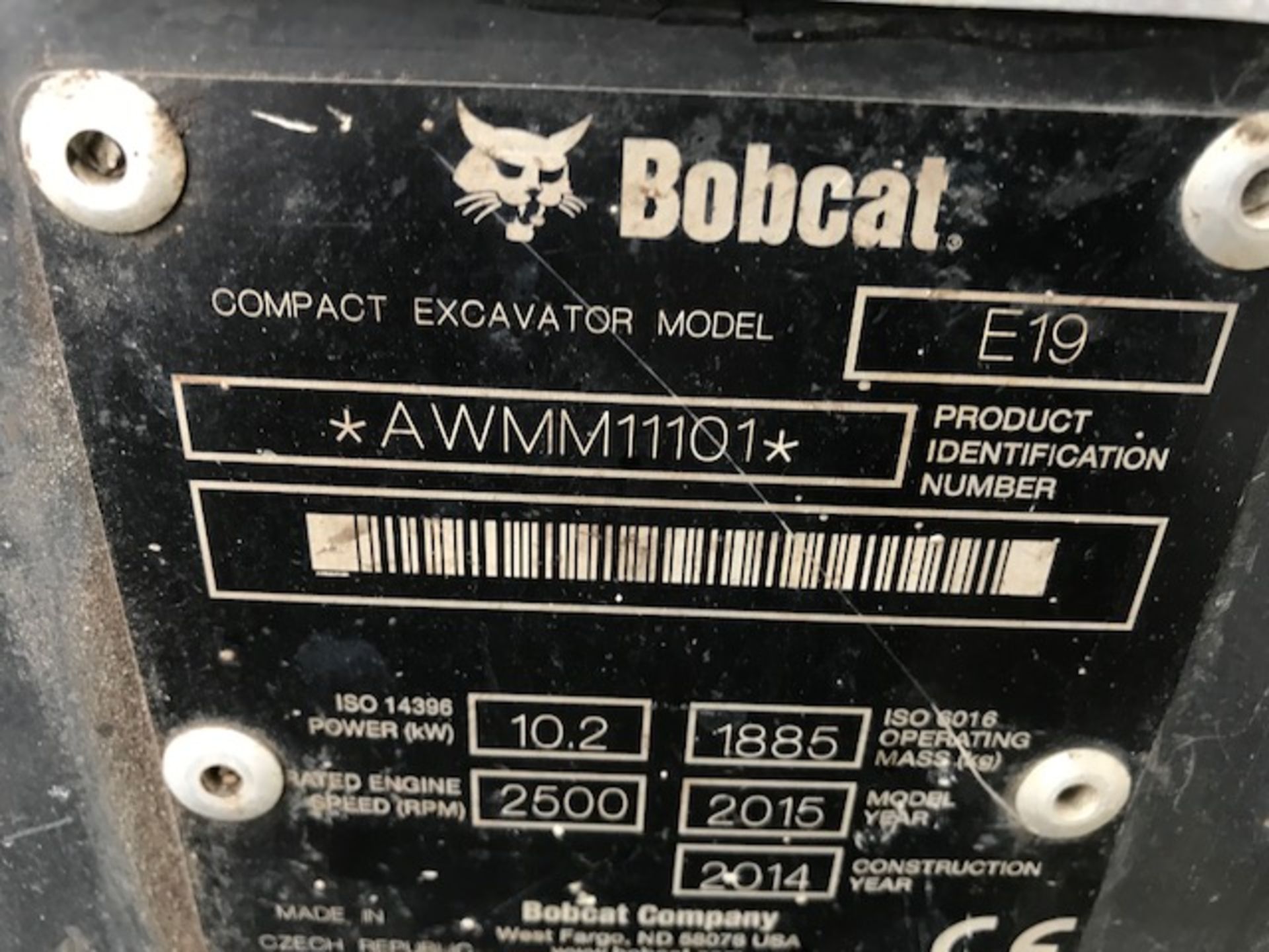BOBCAT E19 MINI EXCAVATOR - Image 17 of 26