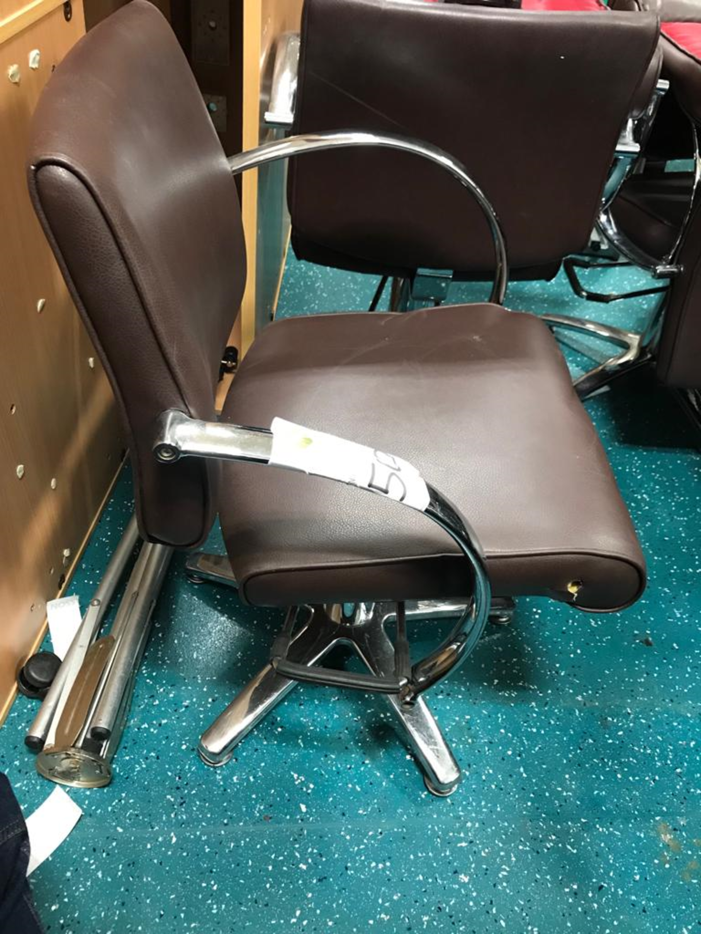 Brown leather Hairdressing / Barber's Chair - Image 6 of 8