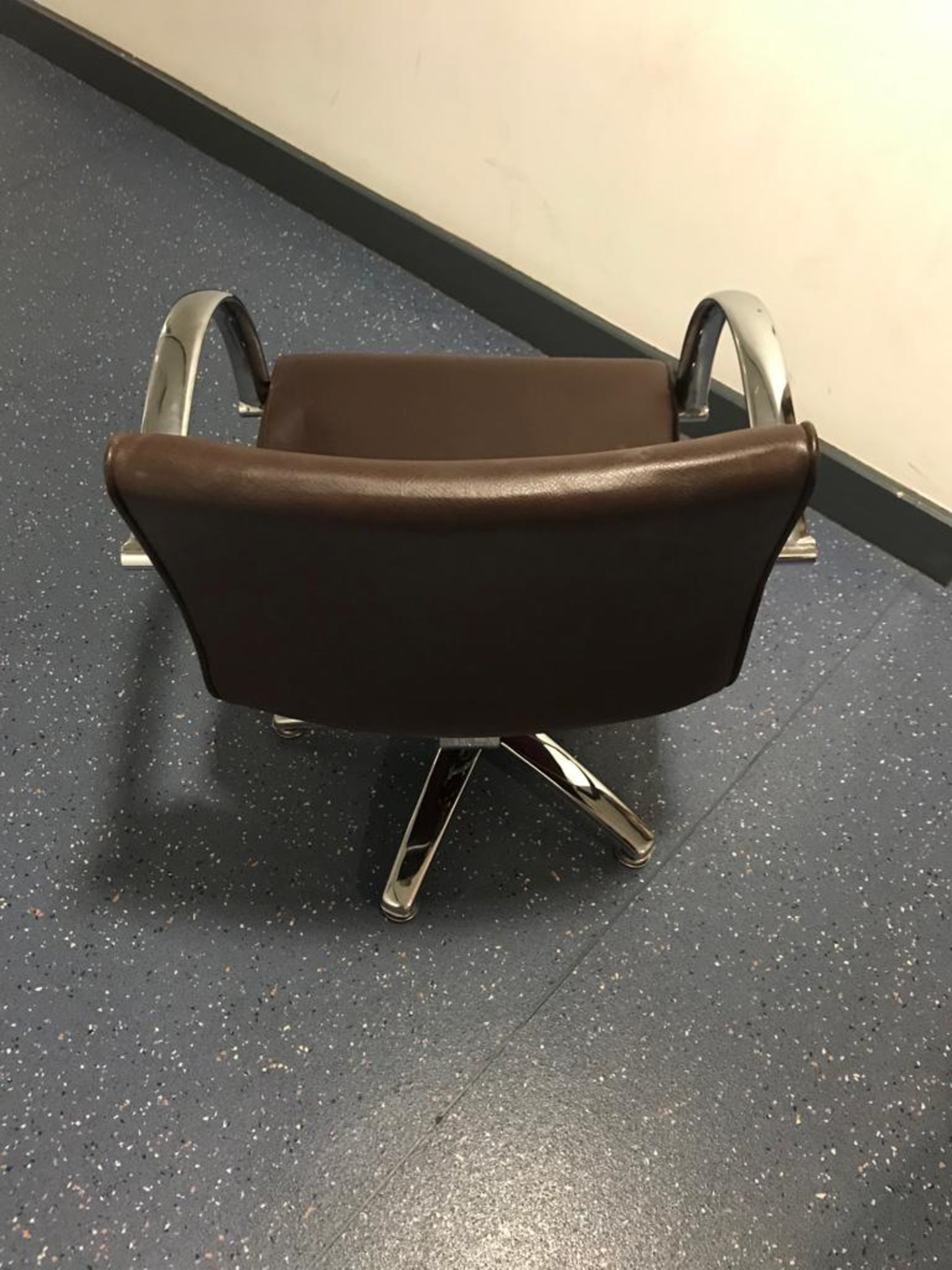 Brown leather Hairdressing / Barber's Chair - Image 3 of 3