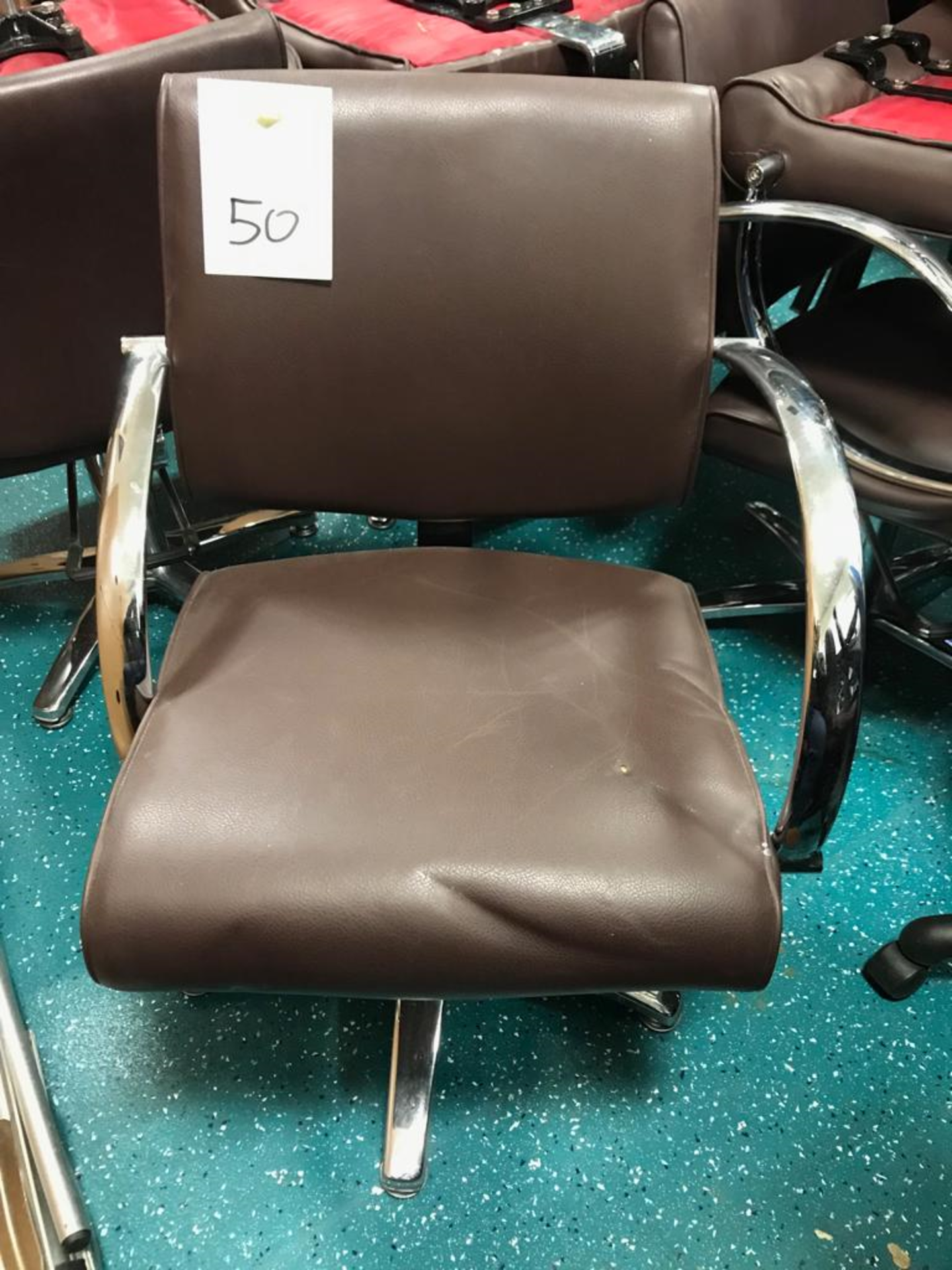 Brown leather Hairdressing / Barber's Chair