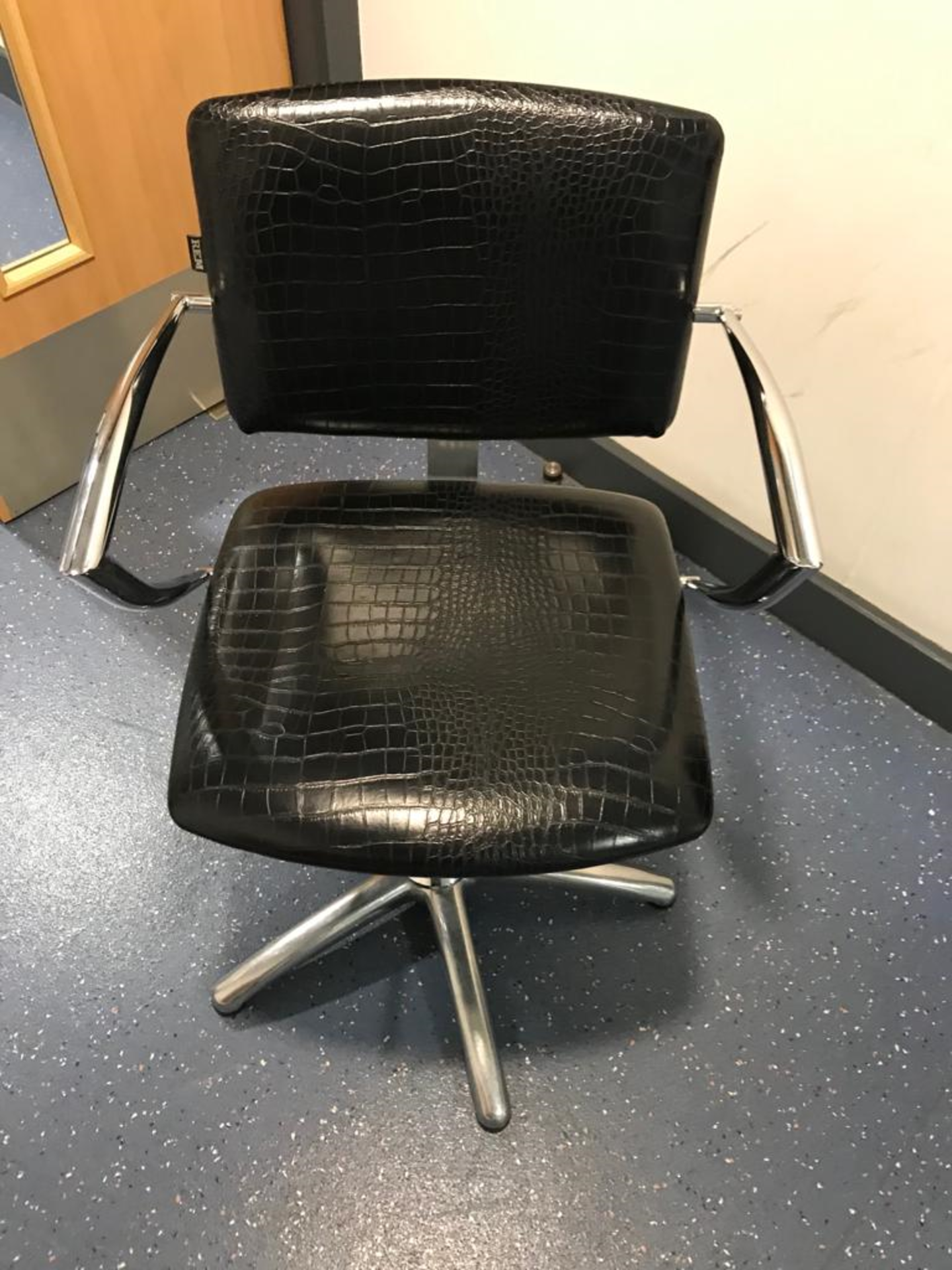 Black Leather Snake Skin Hairdressing / Barber's Chair