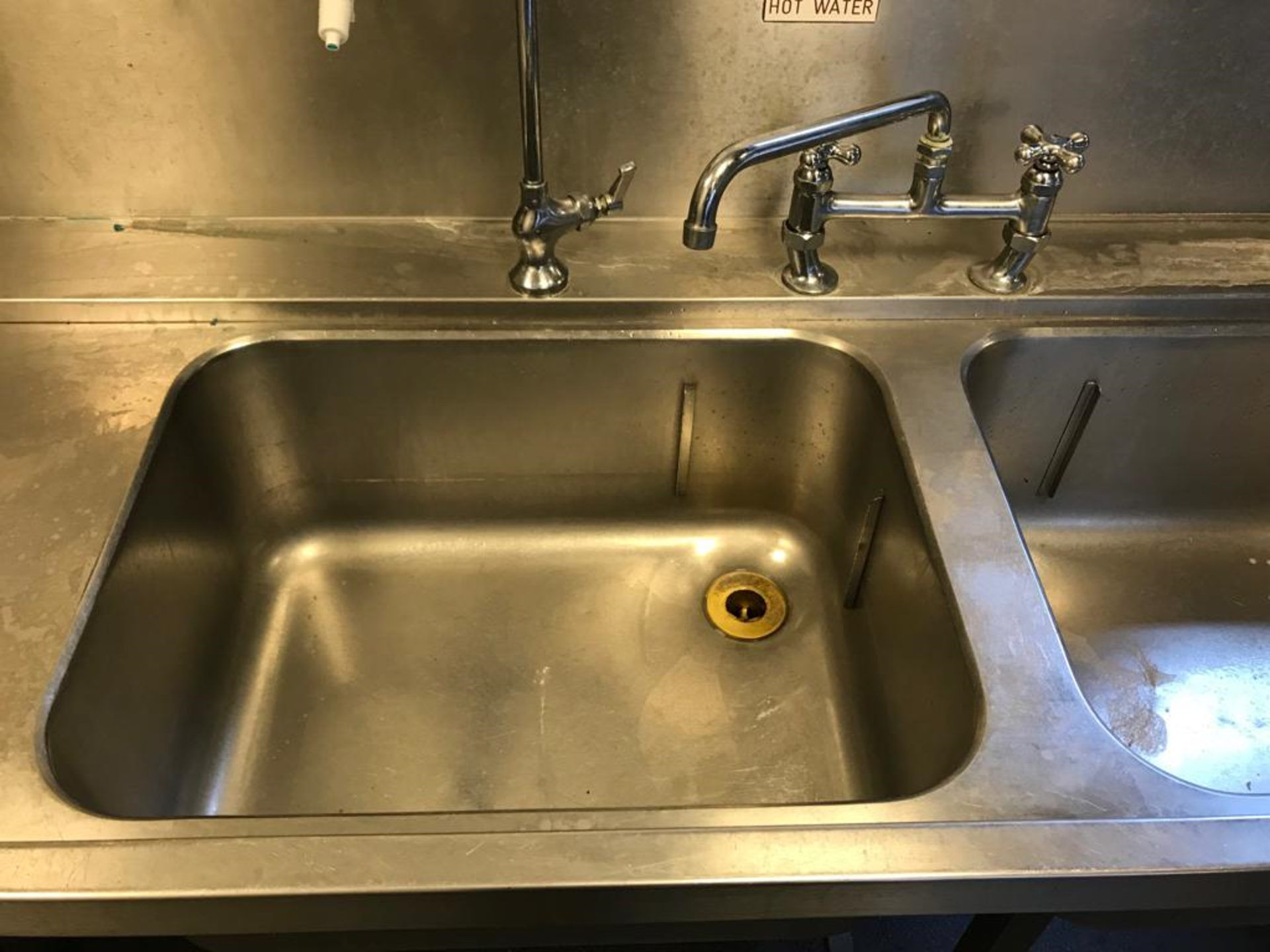 Stainless Steel Double Sink With Single Movable Tap, Waste Disposal Unit and 2 Soap Dispensers - Image 5 of 18