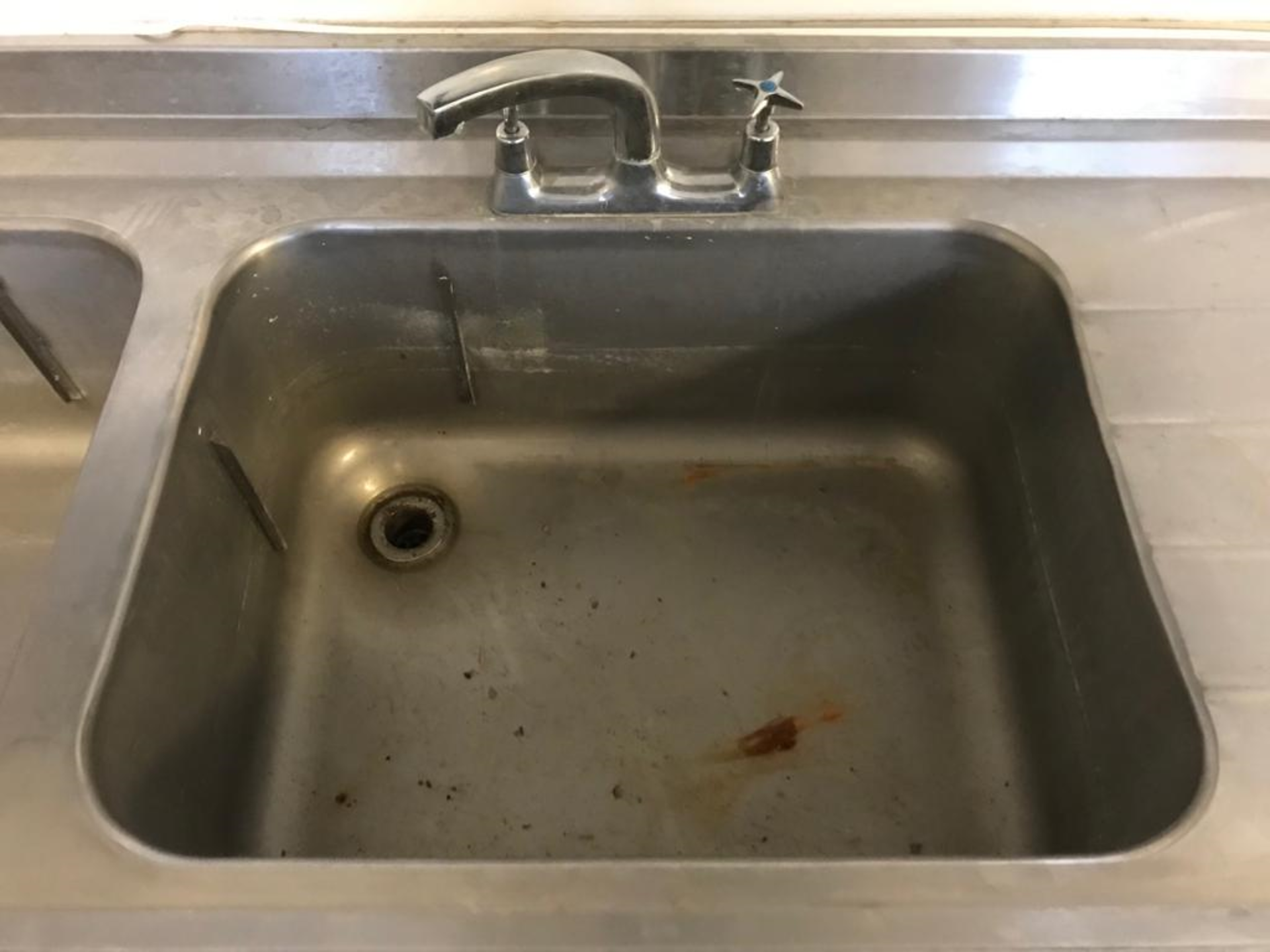 Stainless Steel Double Sink With 2 Taps, Shelf Below and 2 Wall Mounted Shelves - Image 3 of 8