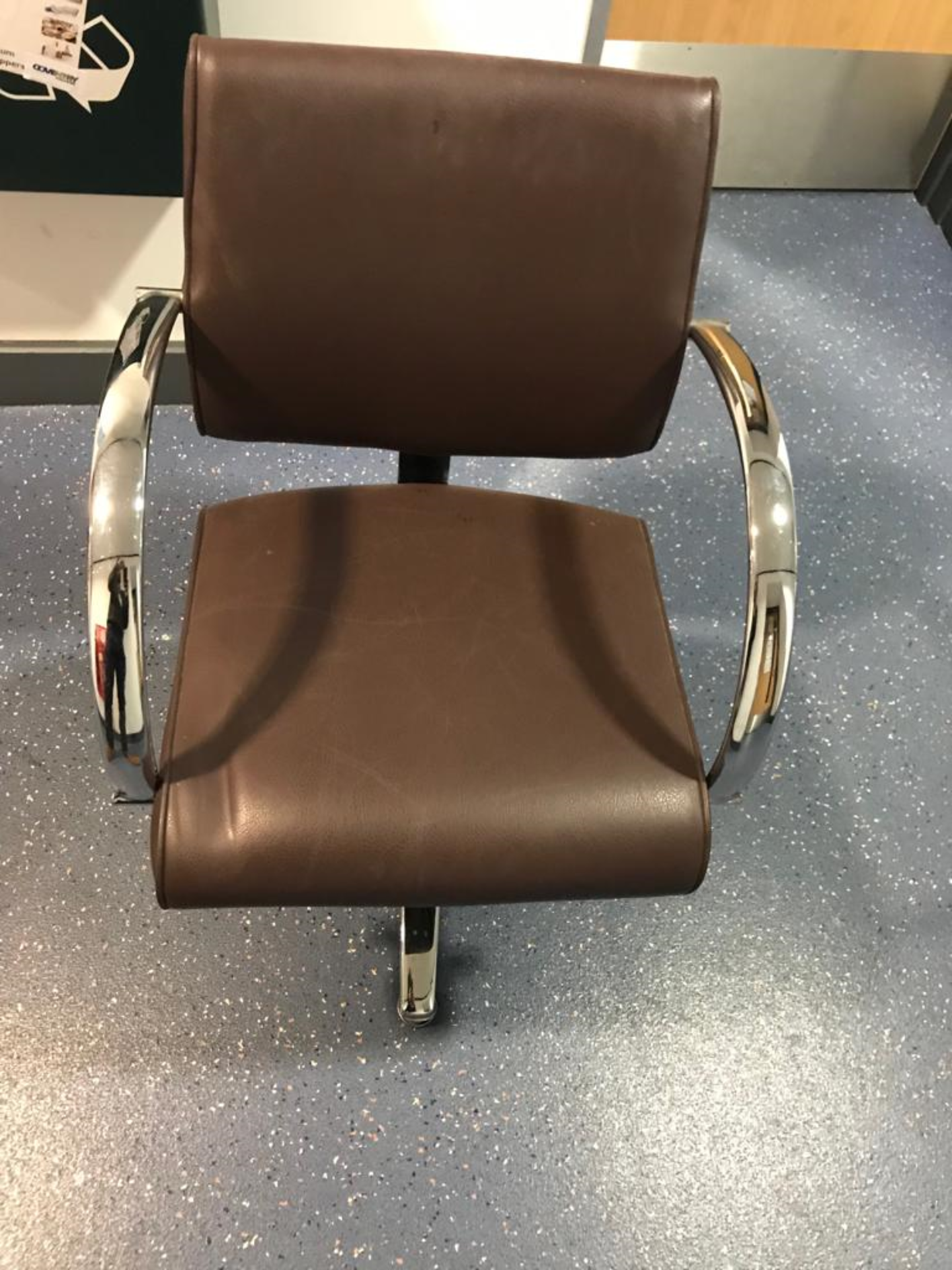 Brown leather Hairdressing / Barber's Chair - Image 2 of 6