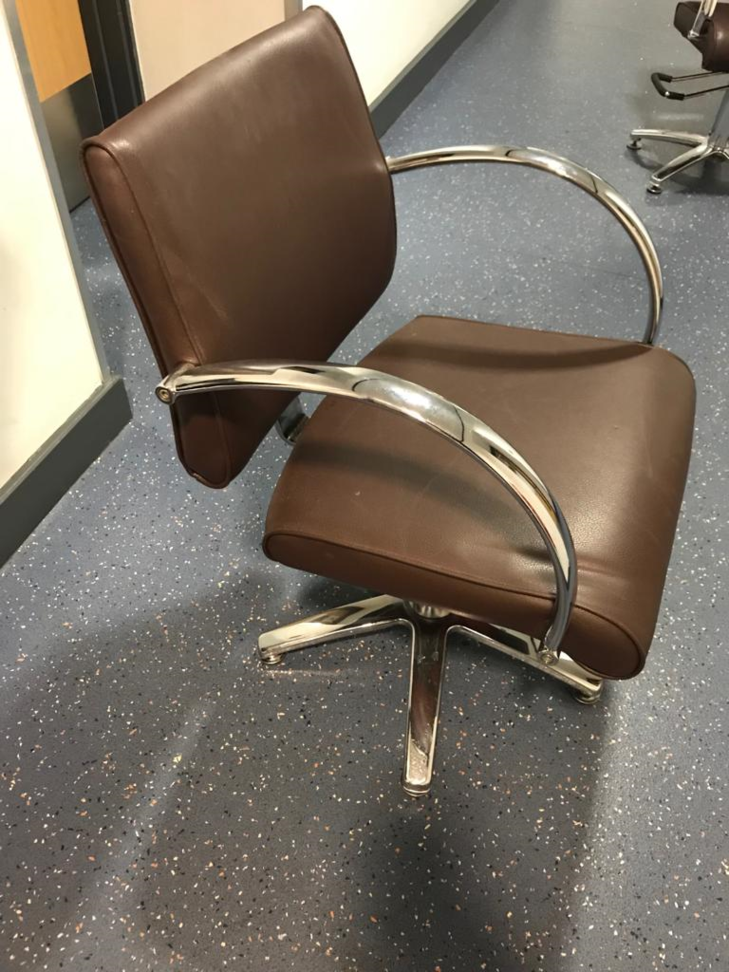 Brown leather Hairdressing / Barber's Chair - Image 4 of 4