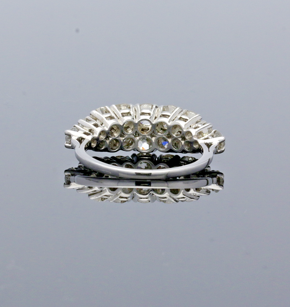 Edwardian 1920s Platinum 2 Row Diamond Ring Approx. 2.00cts - Image 3 of 6