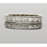 French Vintage Full Diamond Wedding / Eternity Ring