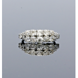 Edwardian 1920s Platinum 2 Row Diamond Ring Approx. 2.00cts