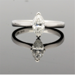 Platinum Marquise Diamond Solitaire Ring 0.63cts