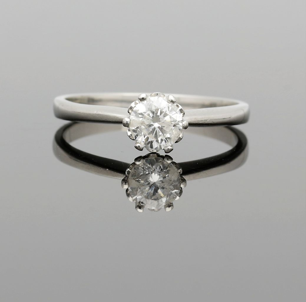 Platinum Diamond Solitaire Ring .50cts