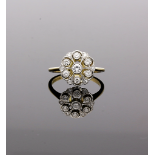 Platinum & 18ct Gold Diamond Filigree Cluster Ring