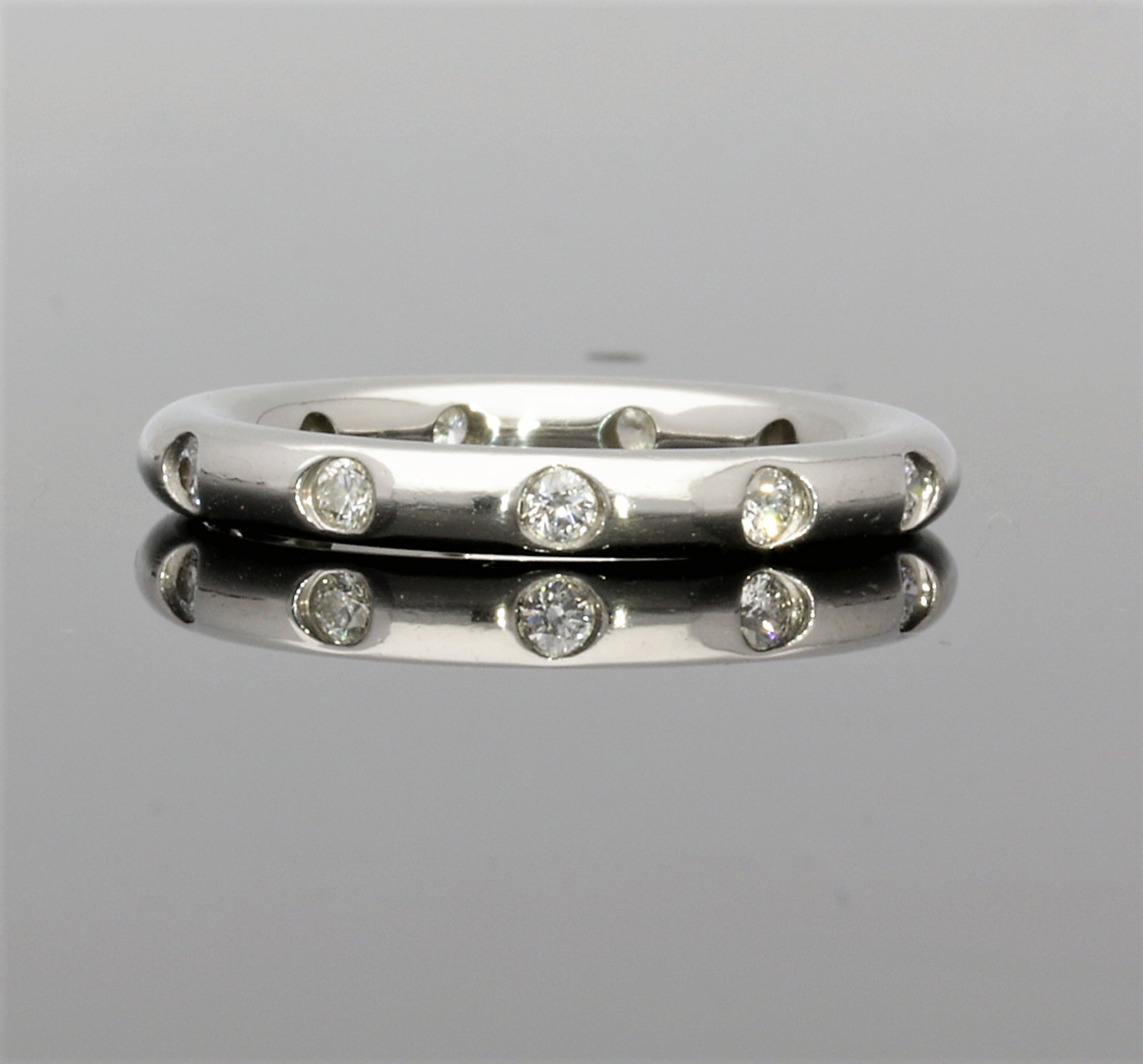 Tiffany Platinum Diamond Wedding / Eternity Ring Small Size H