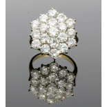 Vintage 1988 Yellow Gold Diamond Cluster Ring