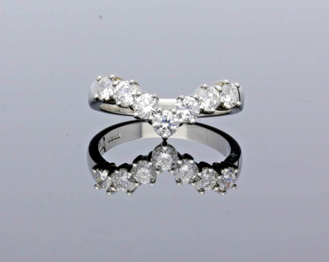 Platinum Wishbone Diamond Ring 1.20cts