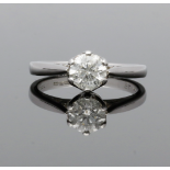 18ct White Gold Diamond Solitaire Ring 0.75cts