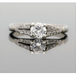 Vintage 1955 Platinum Diamond Solitaire Ring 0.55cts