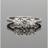 18ct White Gold 3 Stone Diamond Ring .69cts