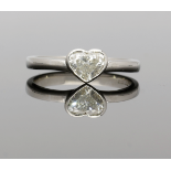Extremely Rare Platinum Heart Cut Diamond Ring .50cts