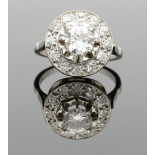 Circa 1930s Platinum Diamond Cluster Ring