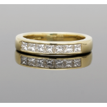 18ct Yellow Gold Square Cut Diamond Eternity Ring