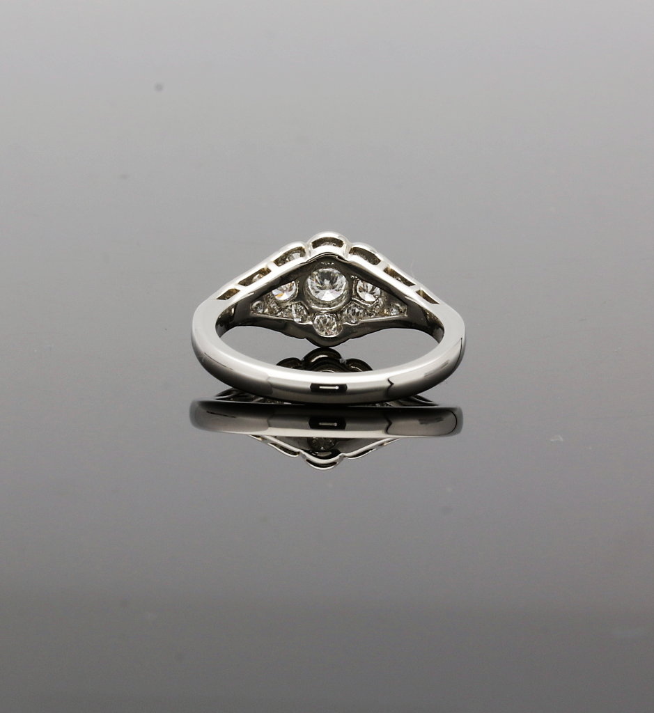 Platinum Diamond Cluster Ring 0.80cts - Image 3 of 6