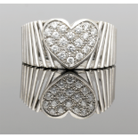 18ct White Gold Diamond Pave Heart Cluster Ring