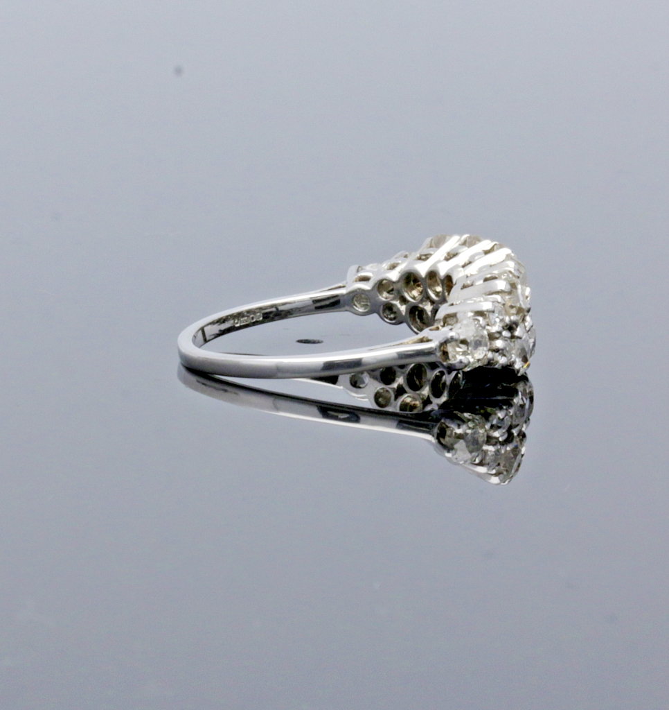 Edwardian 1920s Platinum 2 Row Diamond Ring Approx. 2.00cts - Image 2 of 6