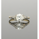 Circa 1950s Diamond Solitaire Ring 1ct