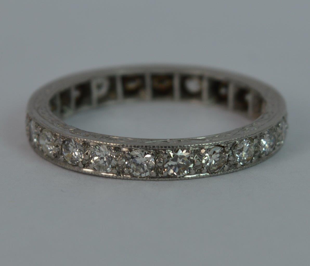 Platinum and Diamond ladies Art Deco Period Design full Eternity Ring - Image 7 of 12