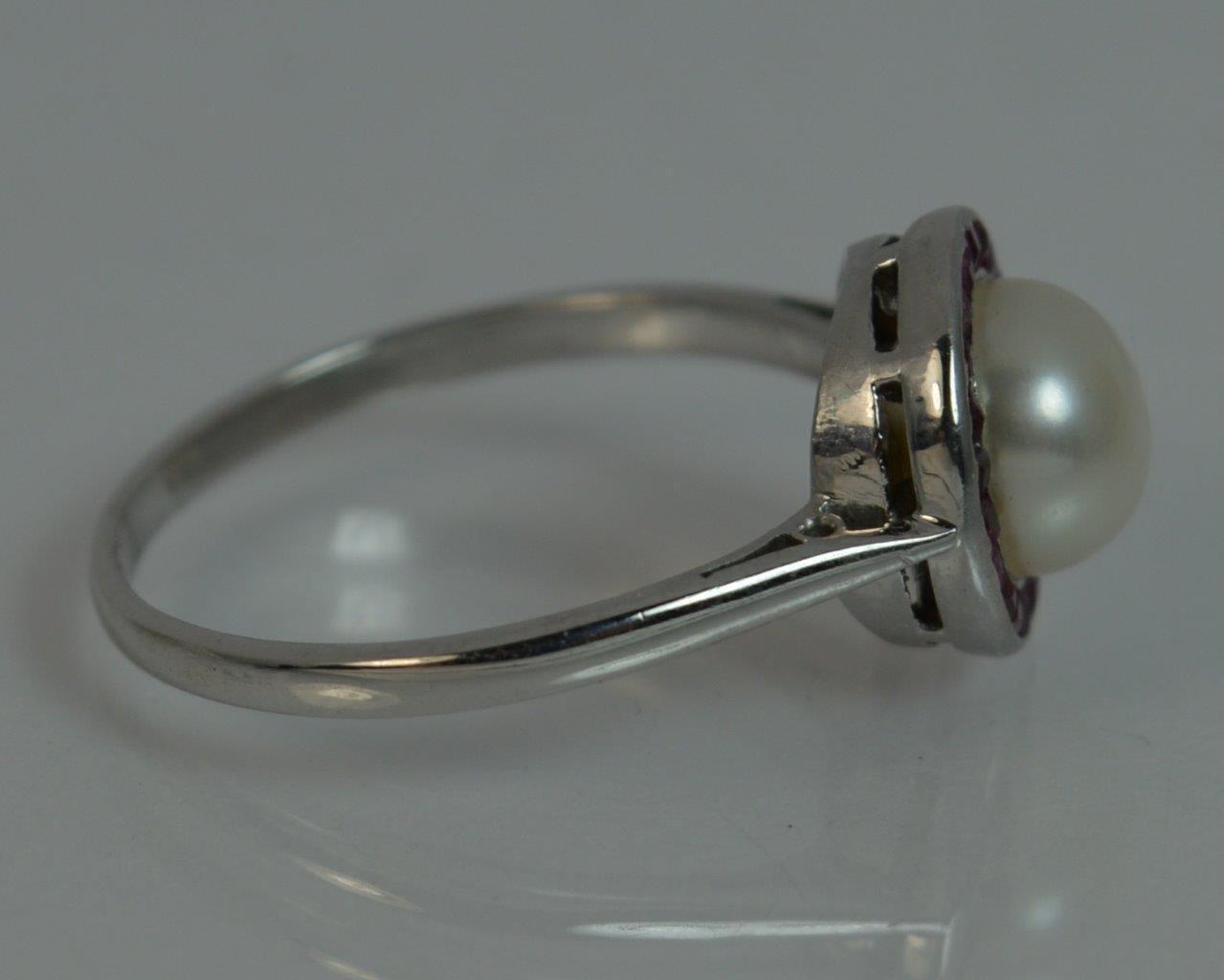 Platinum, Ruby and Pearl Ring - Image 6 of 11