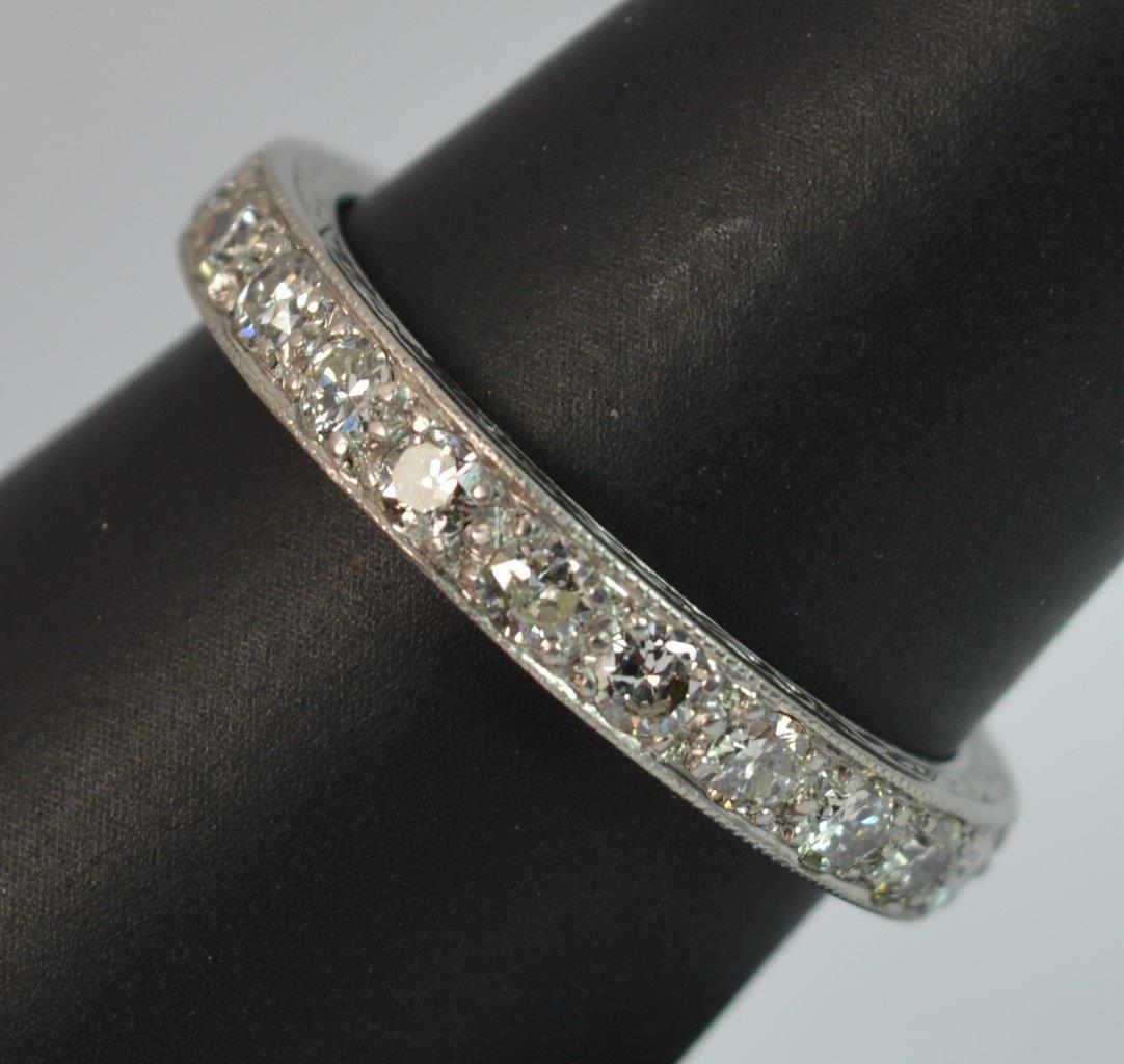 Platinum and Diamond ladies Art Deco Period Design full Eternity Ring - Image 4 of 12