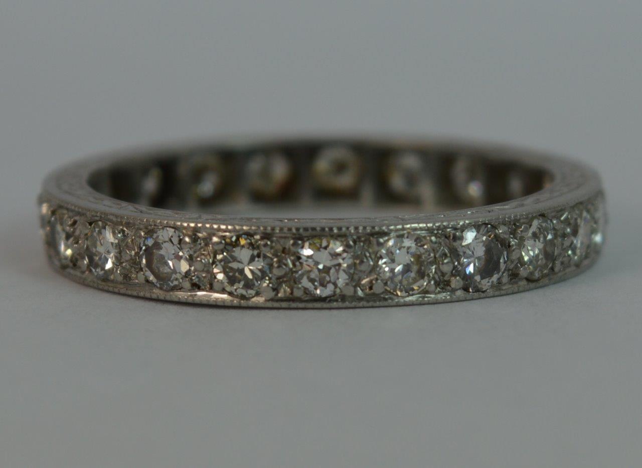 Platinum and Diamond ladies Art Deco Period Design full Eternity Ring - Image 11 of 12