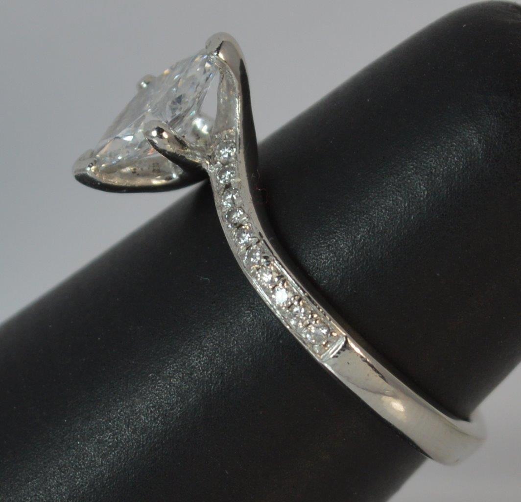 Natural Diamond and Platinum Ring - Image 9 of 11