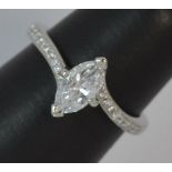 Natural Diamond and Platinum Ring