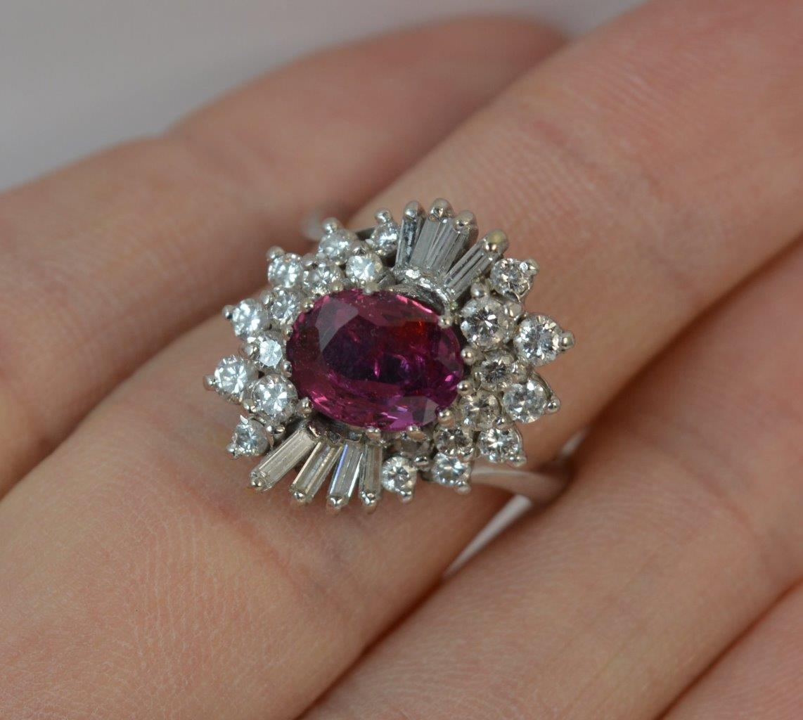 Ruby and Diamond Cluster Ring - Image 4 of 13