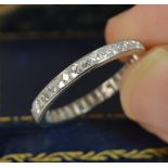 French Cut Diamond Full Eternity 18ct White Gold Stack Ring