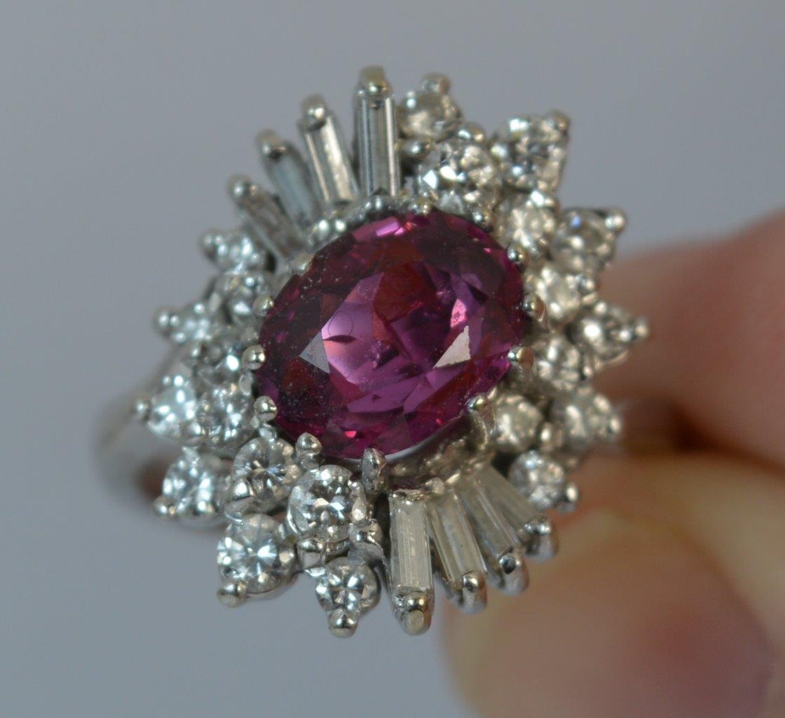 Ruby and Diamond Cluster Ring