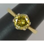 LOT WITHDRAWN | Yellow Diamond 18ct Gold Solitaire Engagement Ring