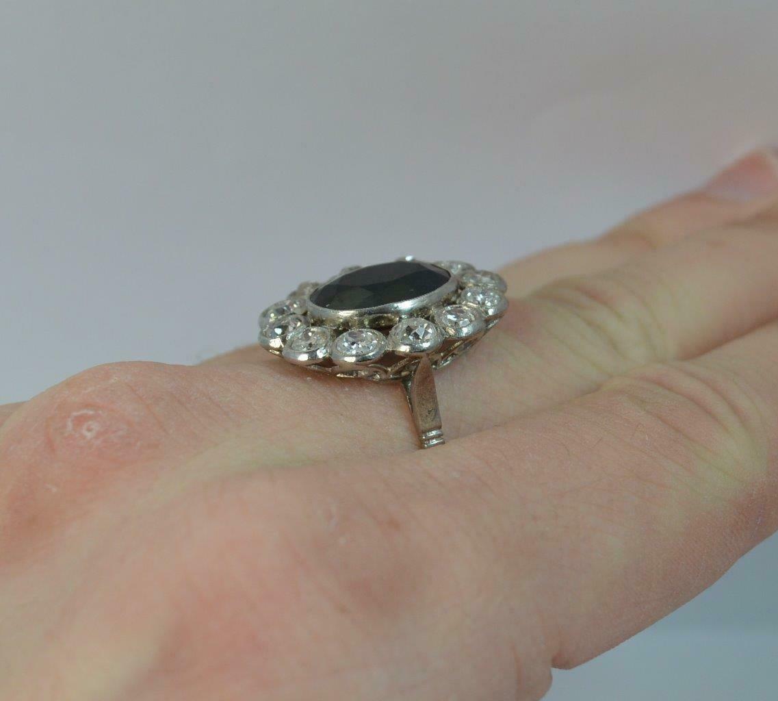 Antique French Old Cut Diamond & Sapphire Cluster Ring - Image 8 of 12