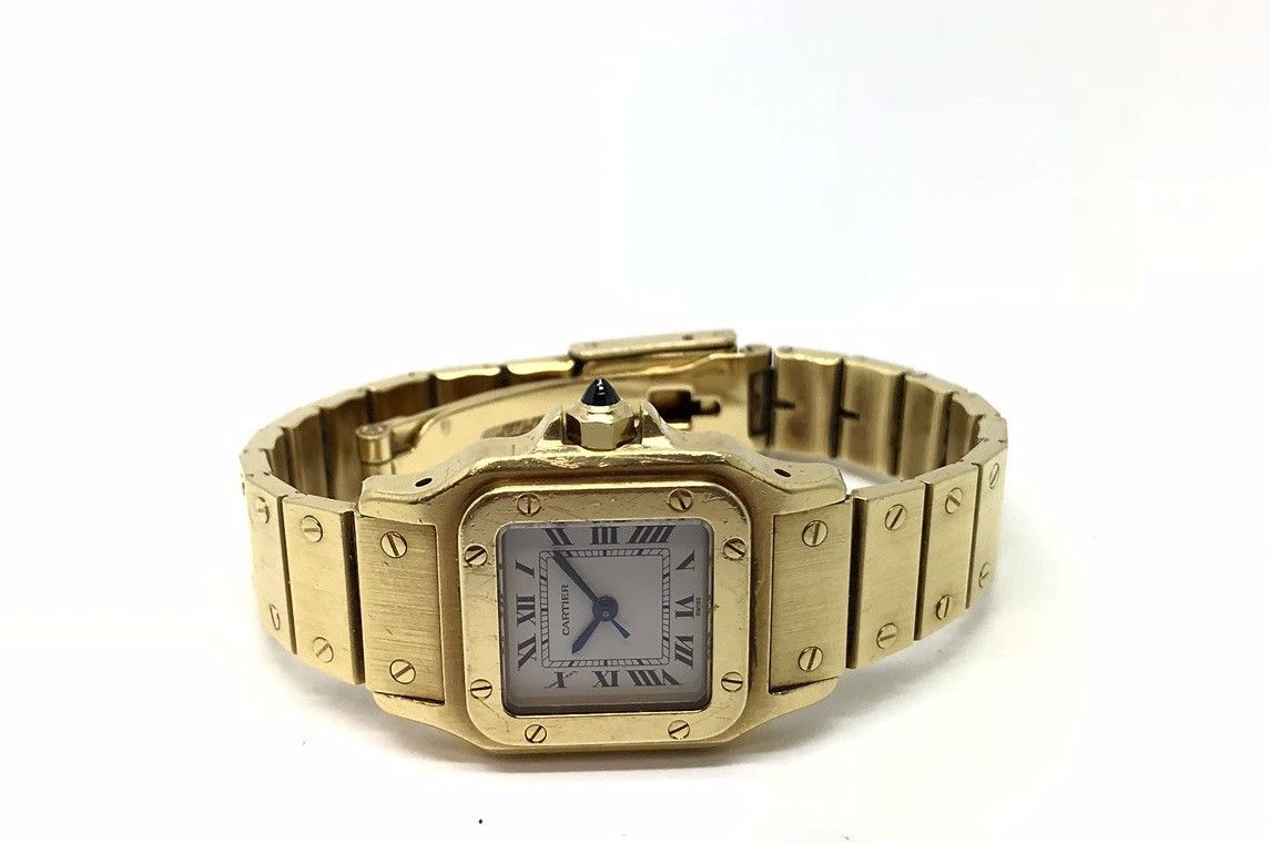 Cartier Santos 24742 18k Gold Ladies Watch