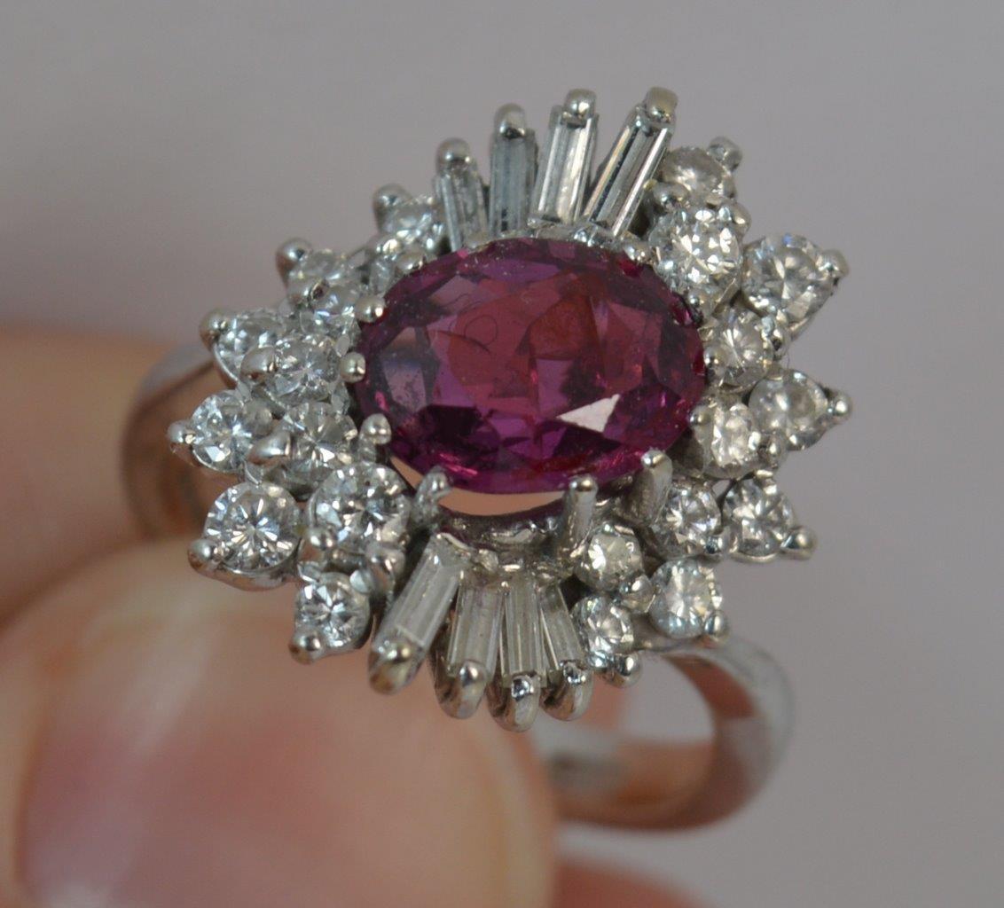 Ruby and Diamond Cluster Ring - Image 13 of 13